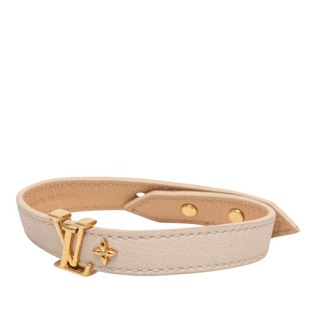 Louis Vuitton Leather LV Iconic Bracelet Beige Leather Good condition - Back View