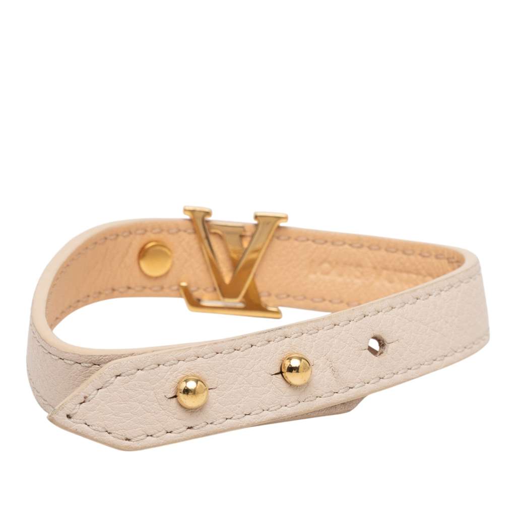 Louis Vuitton Leather LV Iconic Bracelet Beige Leather Good condition - Inside View