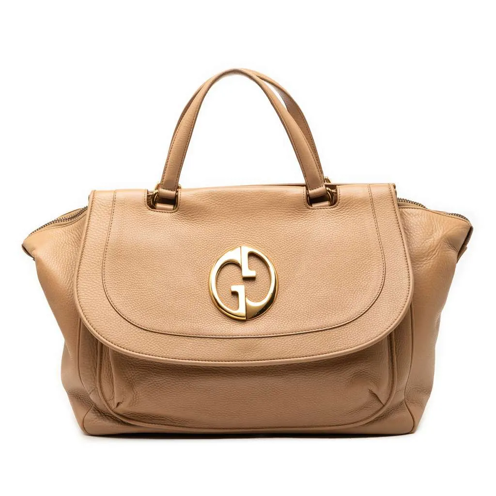 Gucci Medium Leather 1973 Handbag Brown Leather Very good - Front View