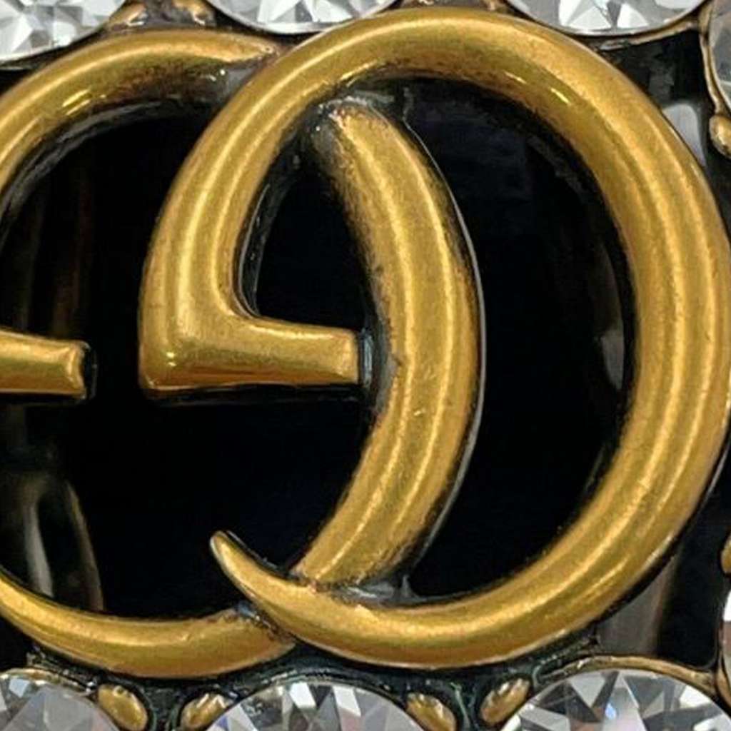 Gucci Gold Plated GG Marmont Crystal Ring Gold Metal Good condition - Box View