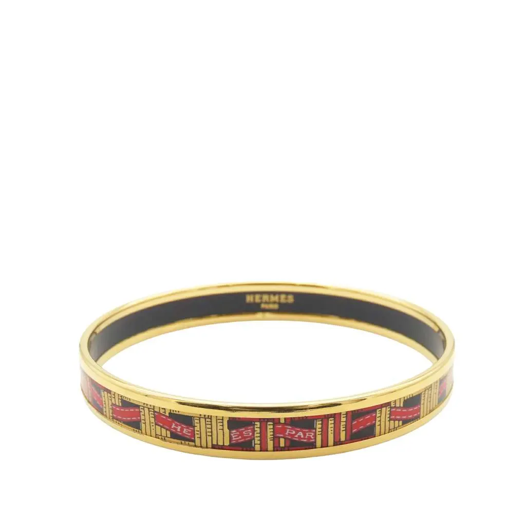 Hermès Narrow Emailles Enamel Bangle 62 Gold Very good - Front View