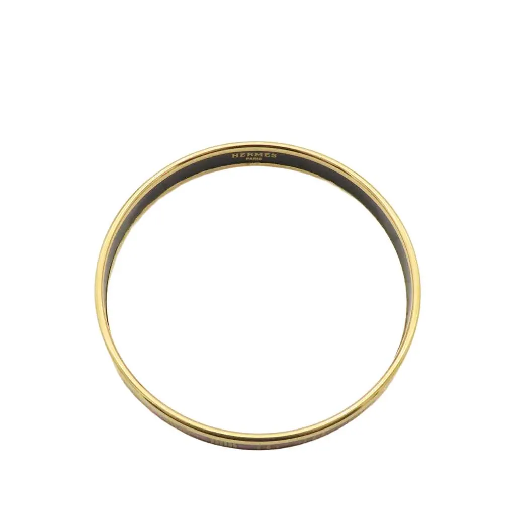 Hermès Narrow Emailles Enamel Bangle 62 Gold Very good - Back View