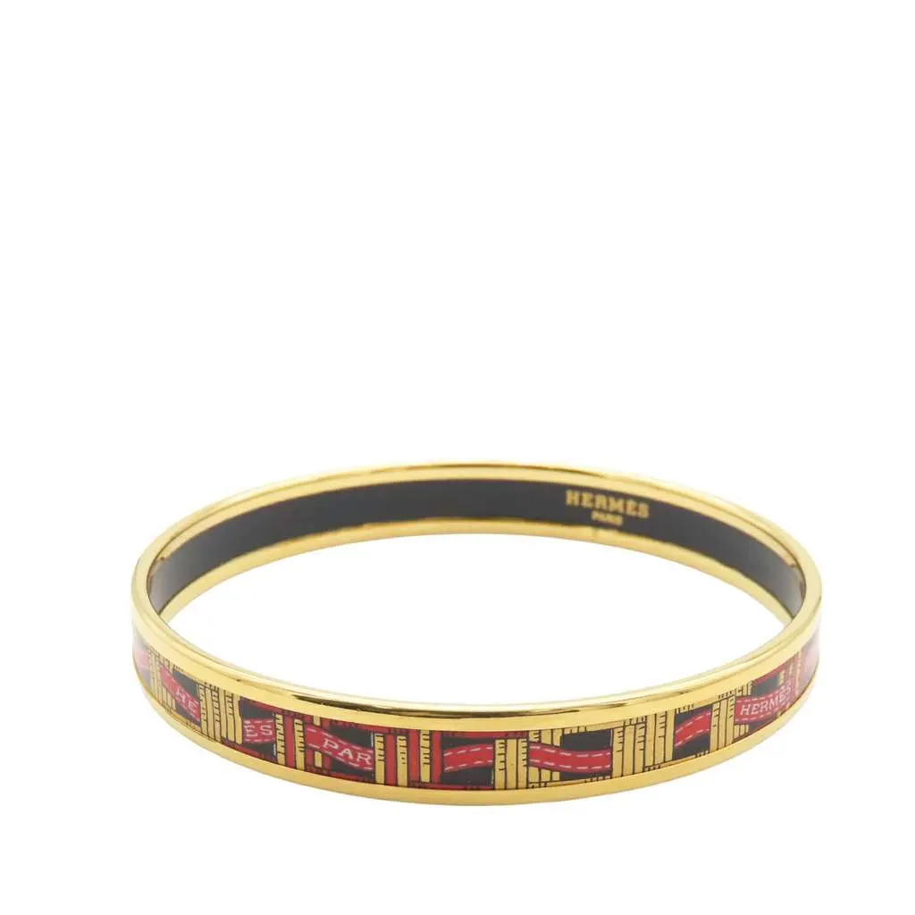 Hermès Narrow Emailles Enamel Bangle 62 Gold Very good - Inside View