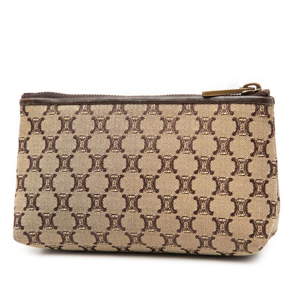 Celine Macadam Canvas Coin Pouch Beige Good condition - Back View
