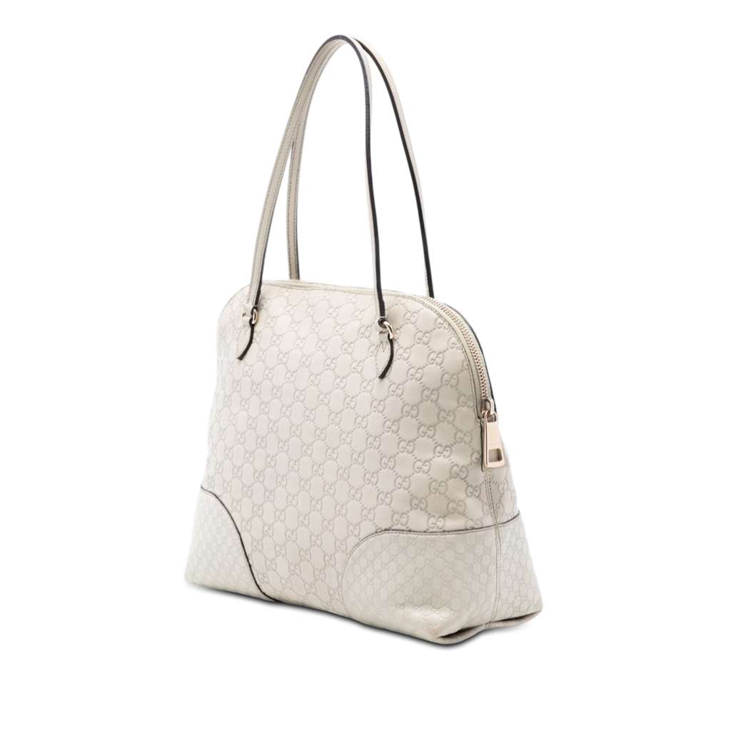 Gucci Medium Guccissima Bree Dome Tote White Leather Good condition - Back View