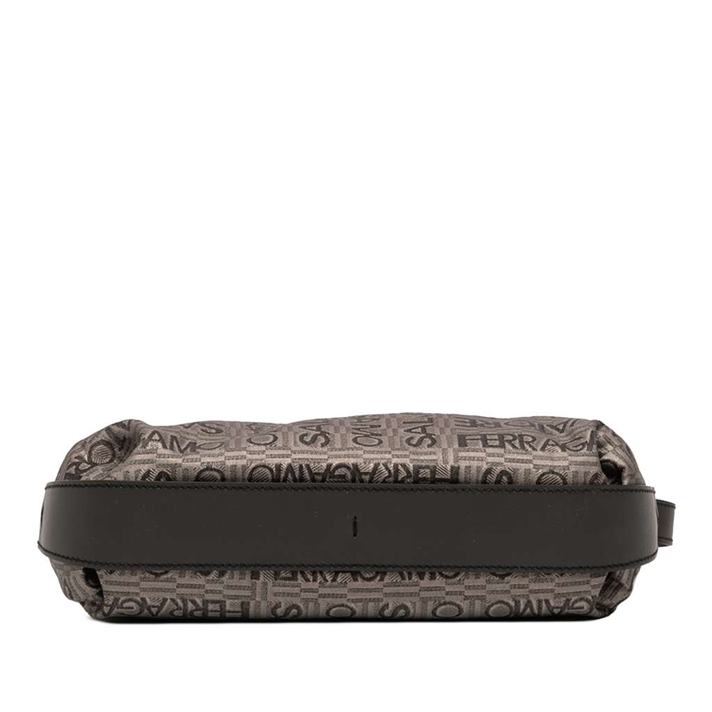 Salvatore Ferragamo Embroidered Polyester Shoulder Bag Brown Polyester Good condition - Inside View