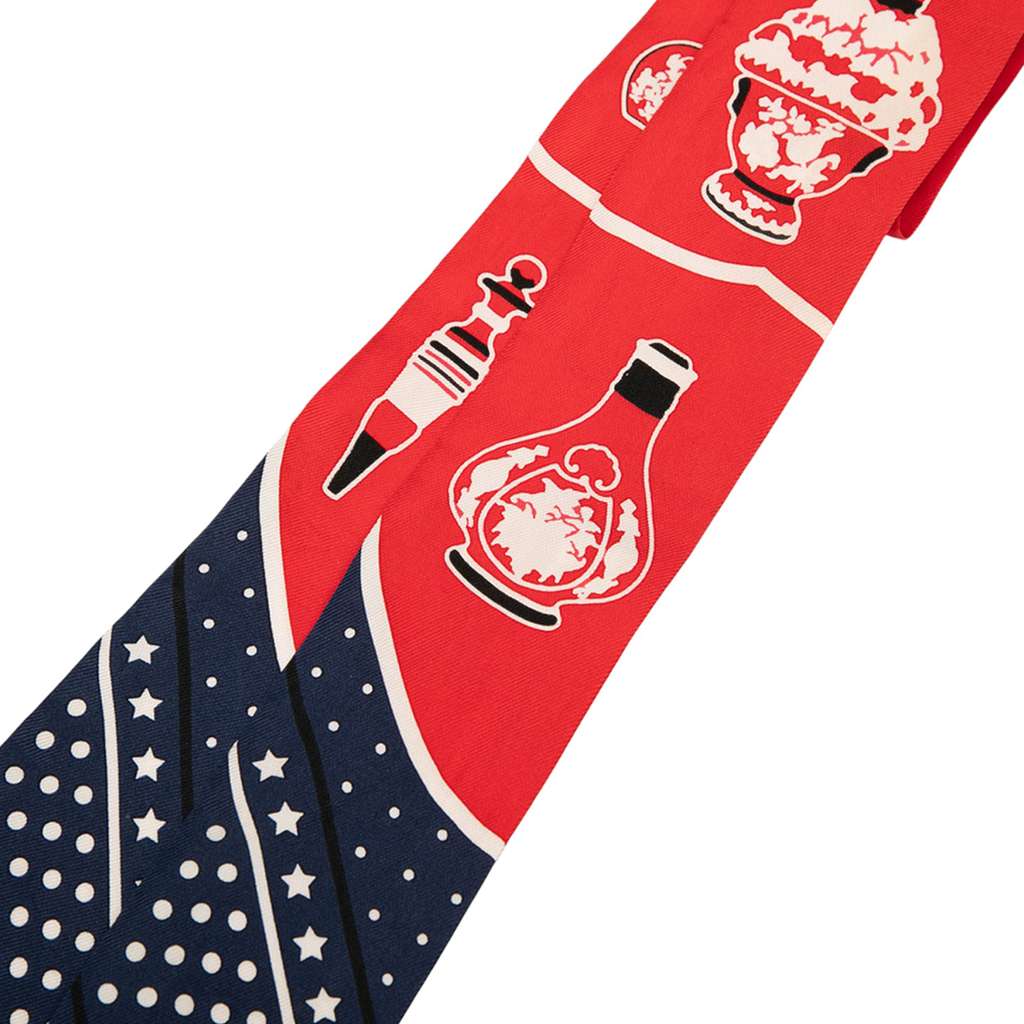 Hermès Les Flacons Bandana Silk Twilly Red Silk Good condition - Back View