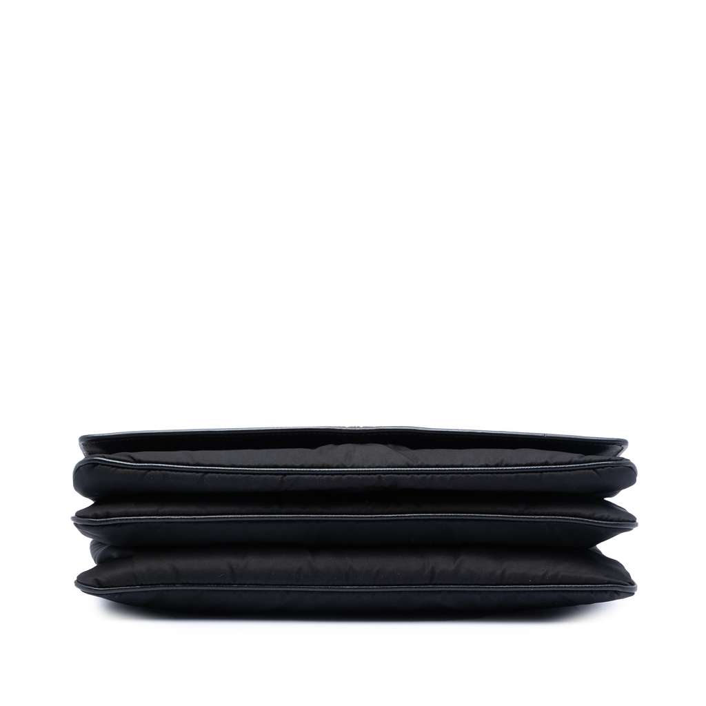 Prada Saffiano Lux and Tessuto Chain Crossbody Black Leather Good condition - Inside View