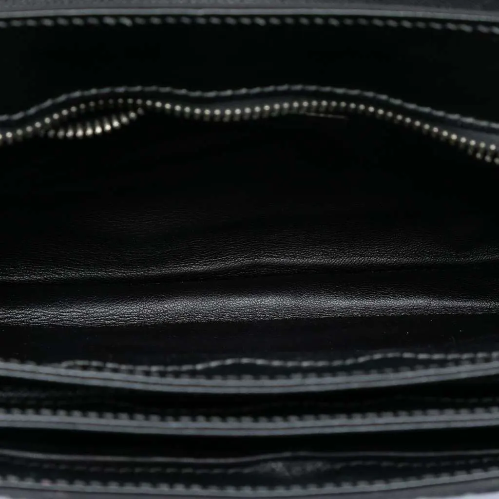 Prada Saffiano Lux and Tessuto Chain Crossbody Black Leather Very good - Model View