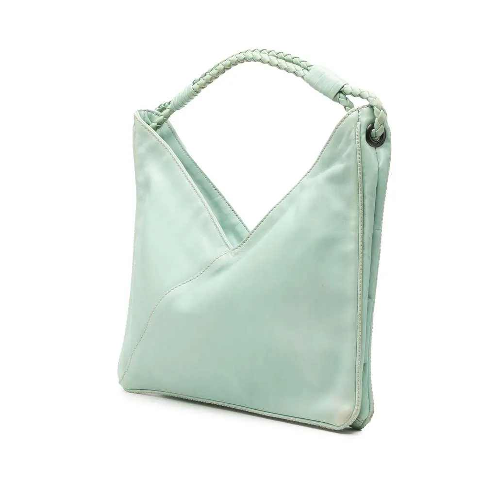 Bottega Veneta Nappa Deep V Hobo Green Leather Very good - Back View