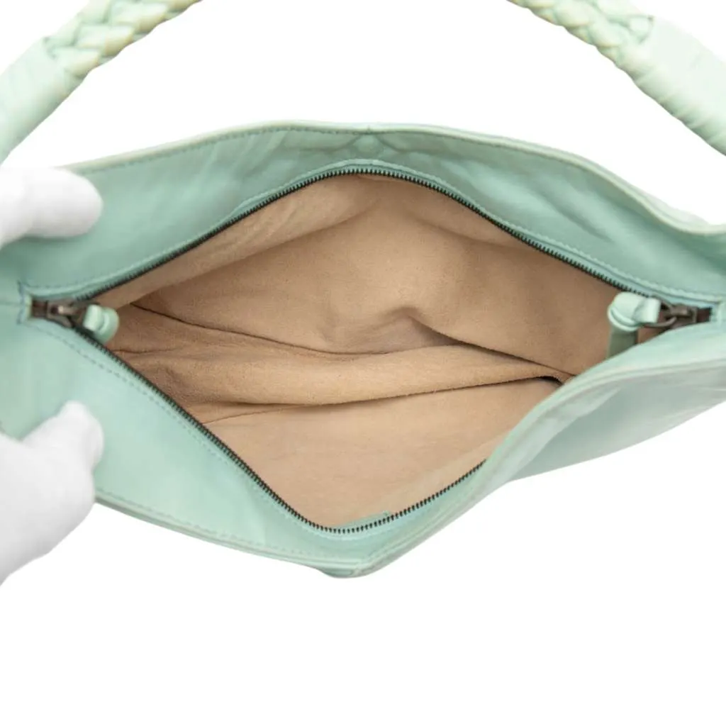 Bottega Veneta Nappa Deep V Hobo Green Leather Very good - Model View