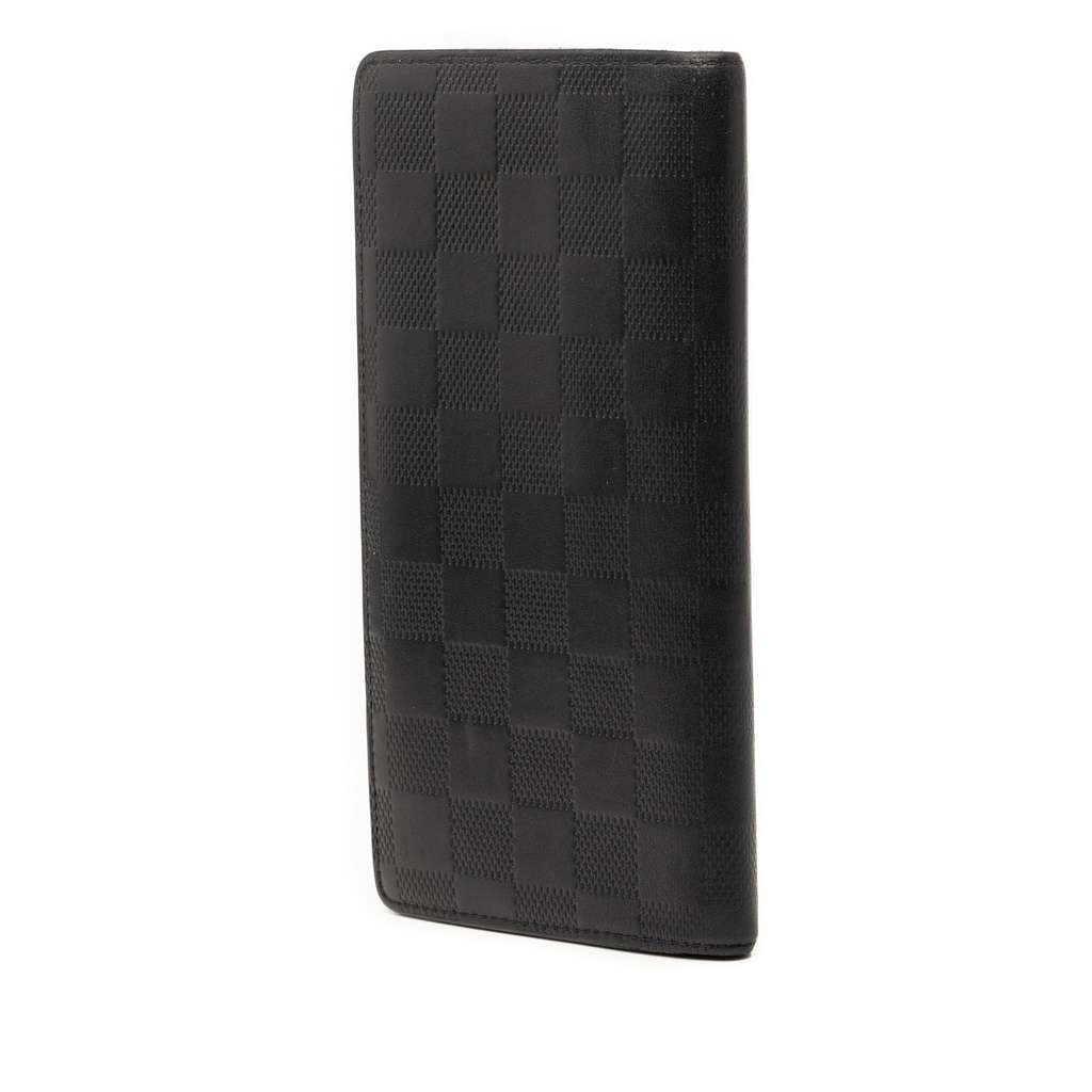 Louis Vuitton Damier Infini Portefeuille Brazza Black Leather Good condition - Back View