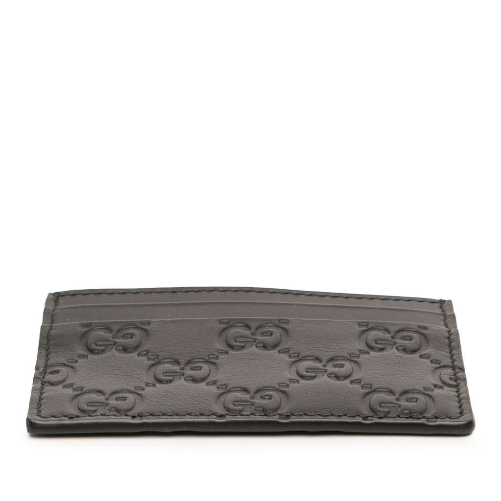 Gucci Guccissima Card Holder Black Leather Good condition - Inside View