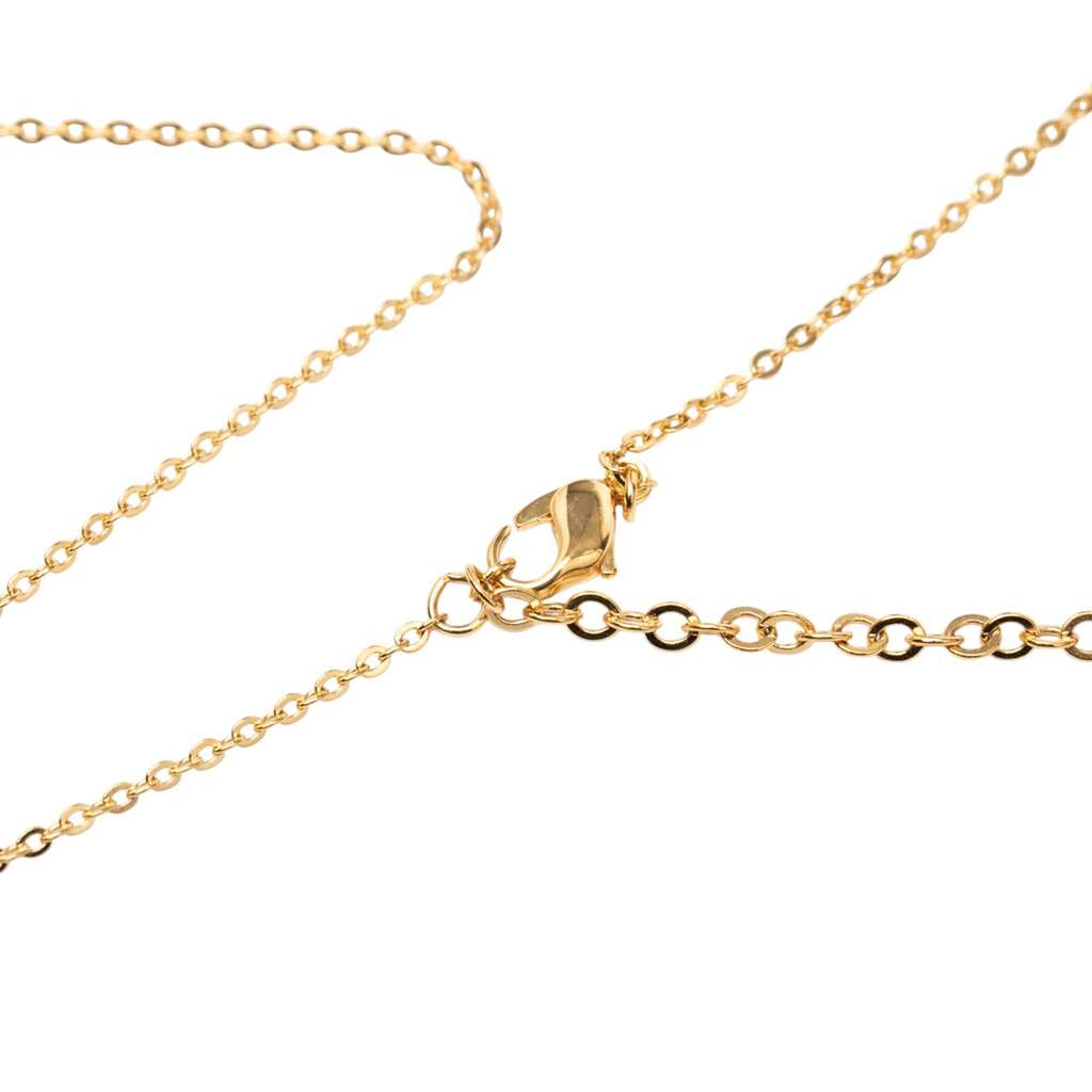 Dior Gold Plated Rhinestone Logo Heart Pendant Necklace Gold Metal Good condition - Model View