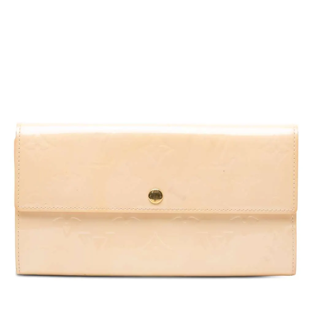 Louis Vuitton Monogram Vernis Sarah Wallet Beige Leather Very good - Front View