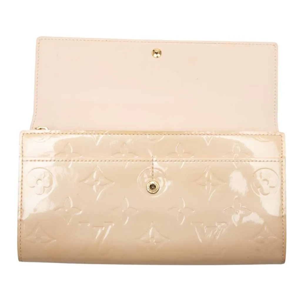 Louis Vuitton Monogram Vernis Sarah Wallet Beige Leather Very good - Box View