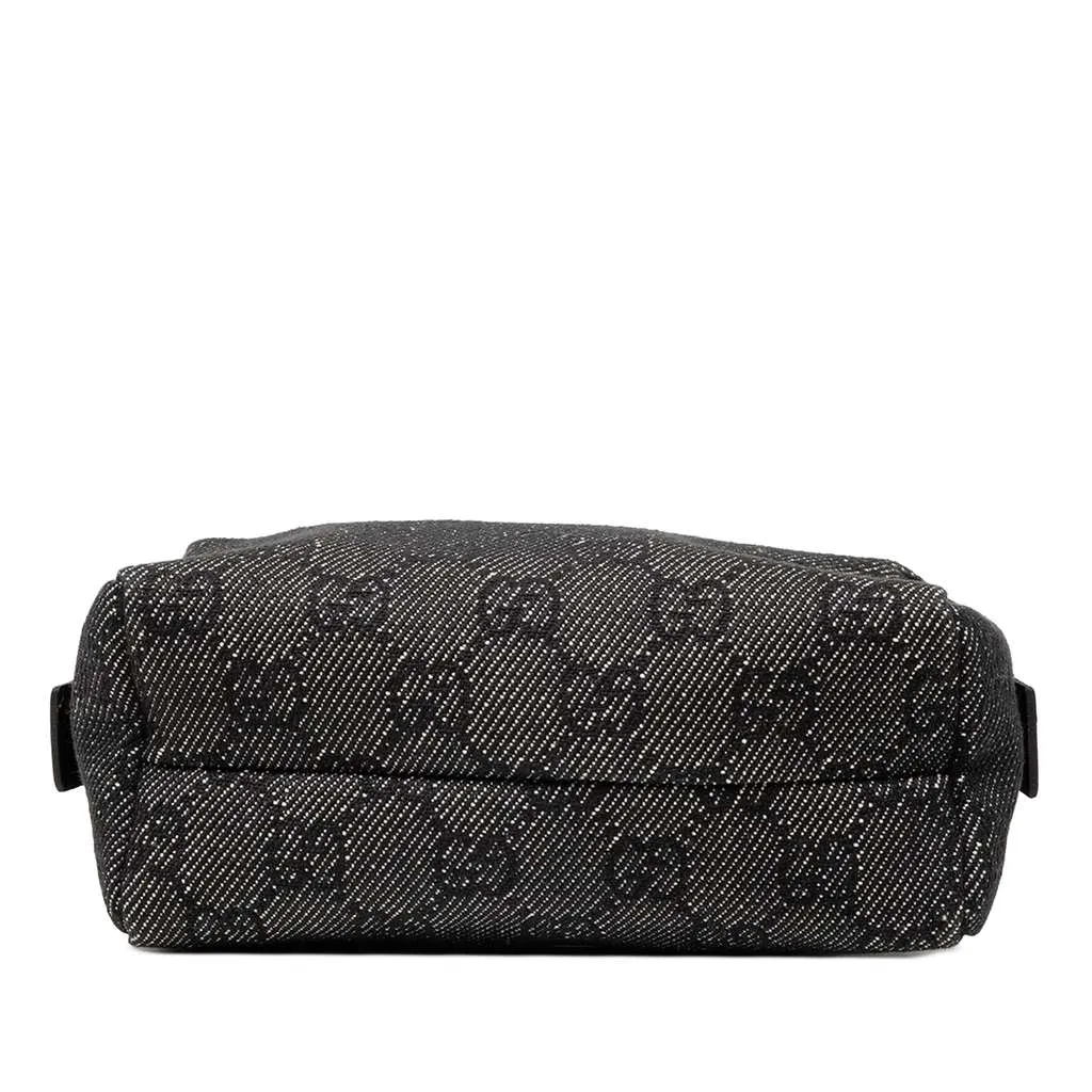 Gucci GG Denim Cosmetic Pouch Grey Denim Very good - Inside View