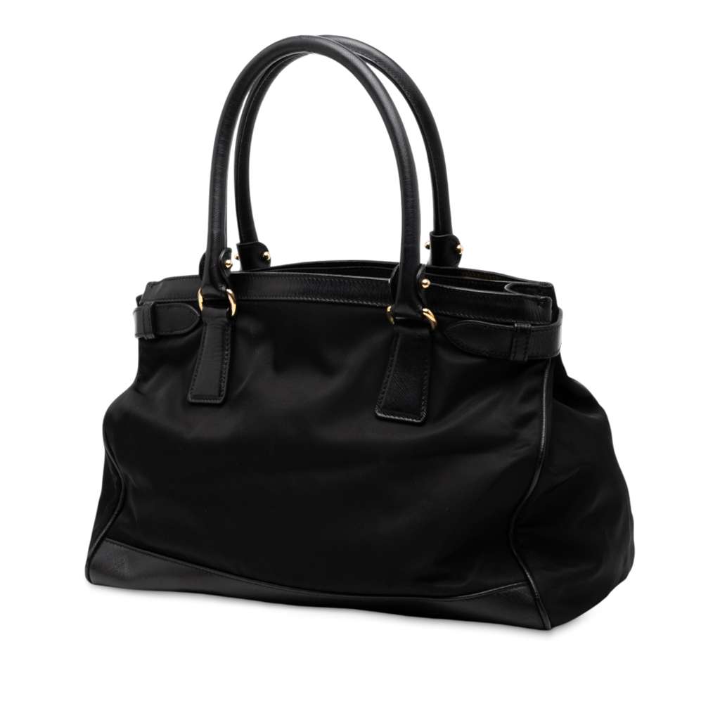 Salvatore Ferragamo Nylon Gancini Satchel Black Good condition - Back View