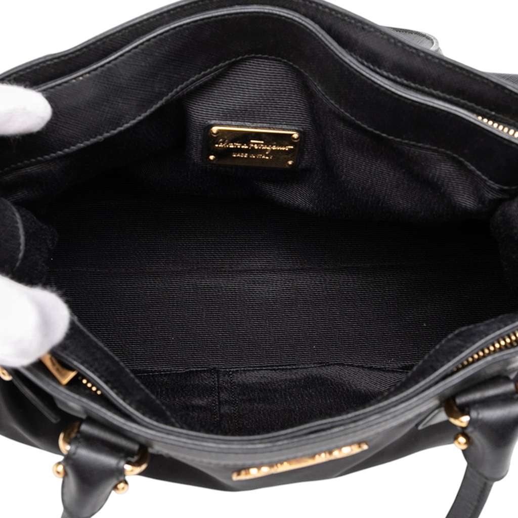 Salvatore Ferragamo Nylon Gancini Satchel Black Good condition - Model View