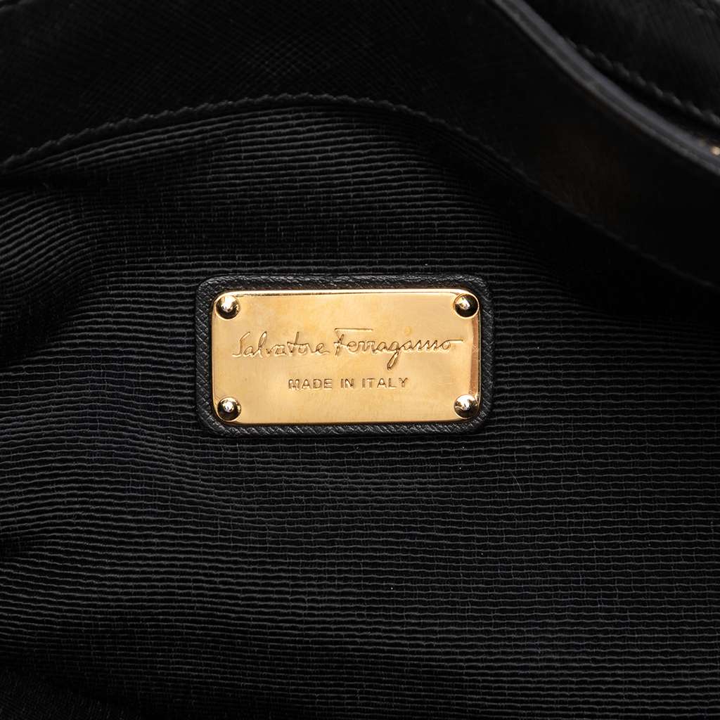 Salvatore Ferragamo Nylon Gancini Satchel Black Good condition - Box View