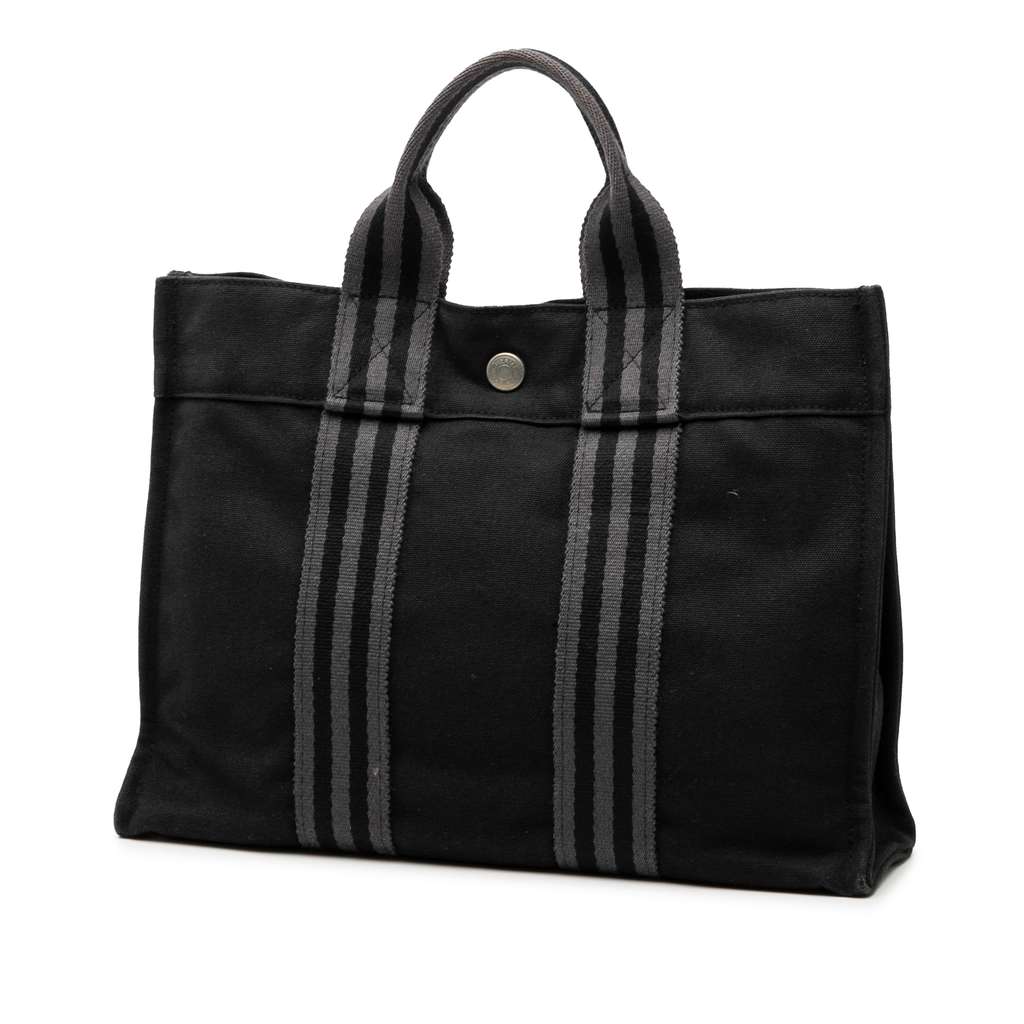 Hermès Canvas Fourre Tout PM Black Canvas Good condition - Back View