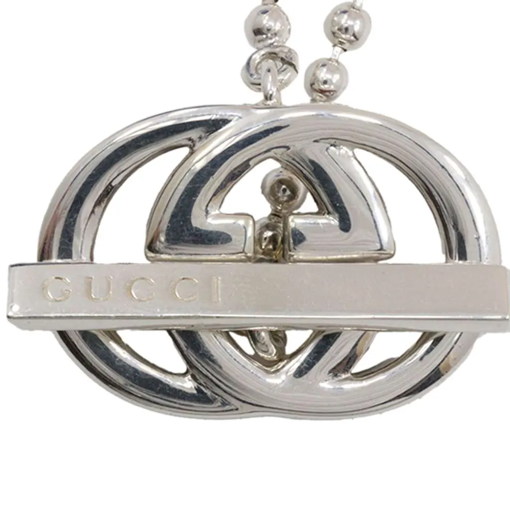 Gucci Sterling Silver Enamel Interlocking G Ball Chain Bracelet Silver Silver Very good - Back View
