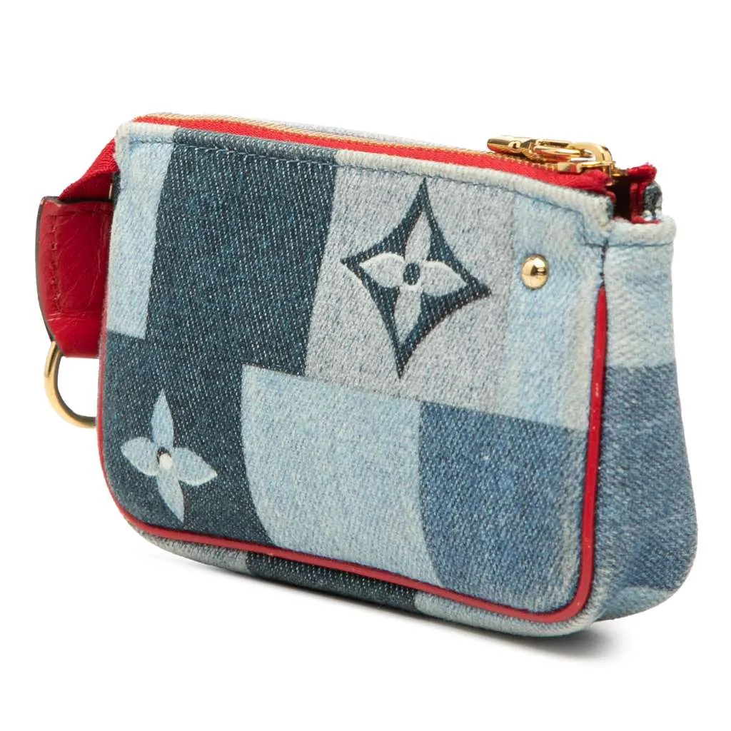 Louis Vuitton Micro Monogram Denim Patchwork Pochette Accessoires Blue Denim Very good - Back View