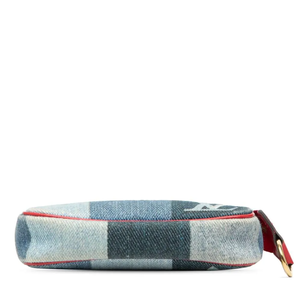 Louis Vuitton Micro Monogram Denim Patchwork Pochette Accessoires Blue Denim Very good - Inside View