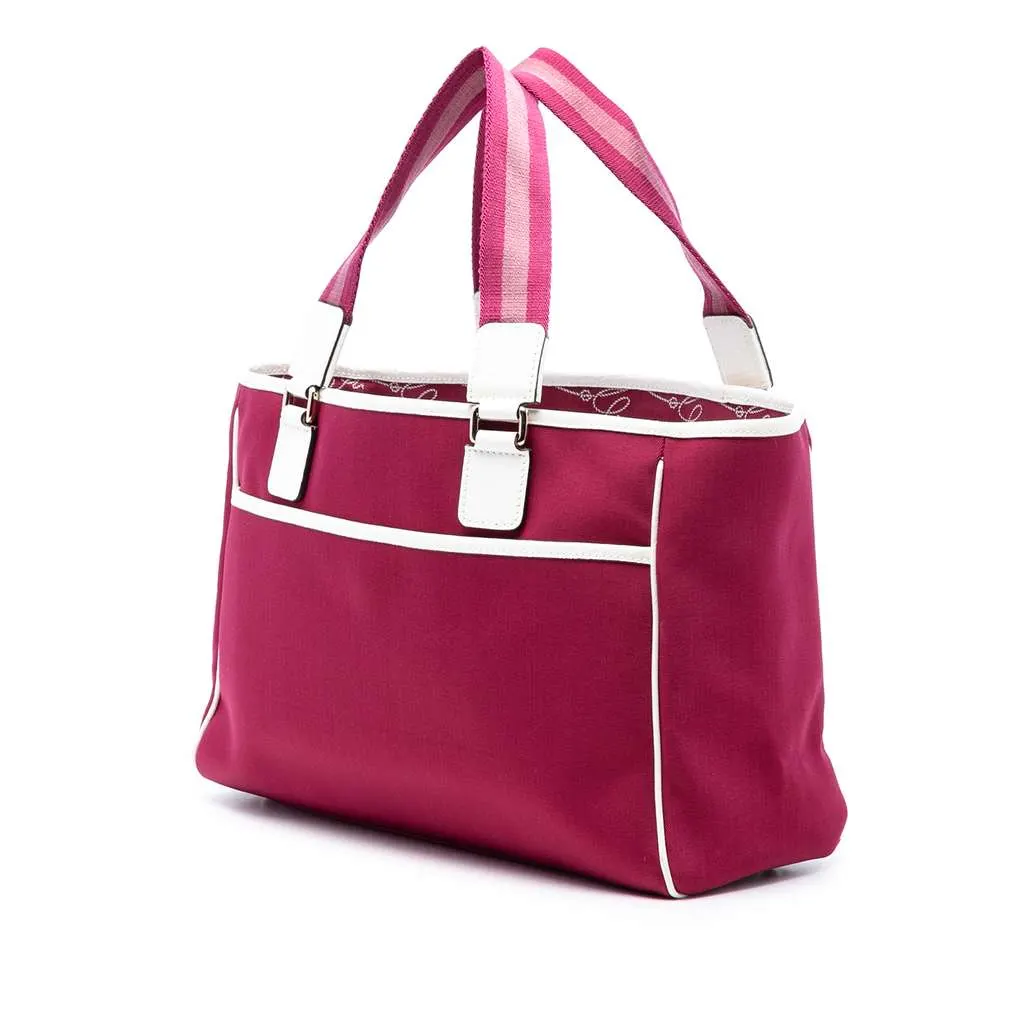 Gucci Canvas Web Tote Pink Canvas Very good - Back View
