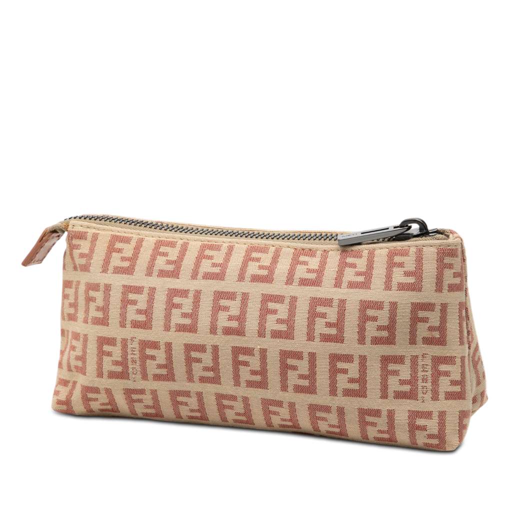 Fendi Zucchino Canvas Pouch Brown Canvas Very good condition - Back View