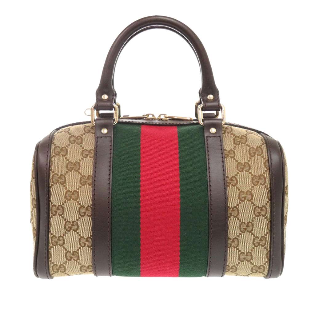 Gucci Small GG Canvas Web Joy Boston Bag Beige Canvas Good condition - Back View