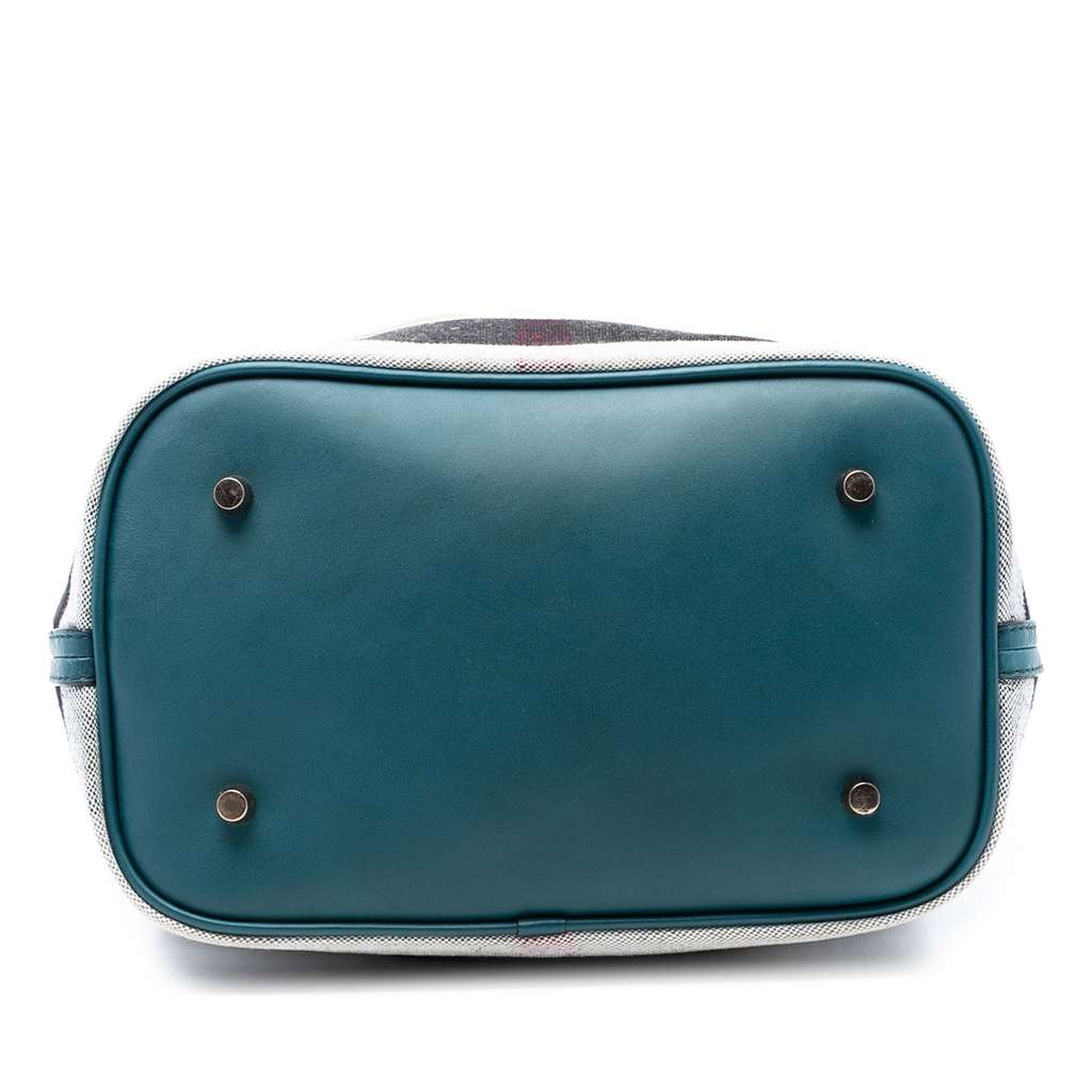 Burberry Mega Check Canvas Camouflage Susanna Tassel Bucket Bag Brown Canvas Good condition - Inside View