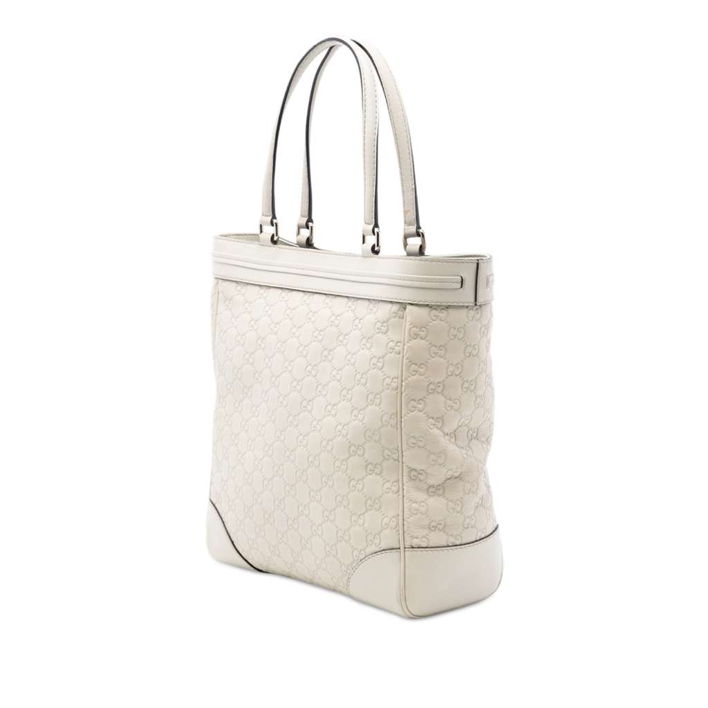 Gucci Guccissima Mayfair Tote White Leather Good condition - Back View