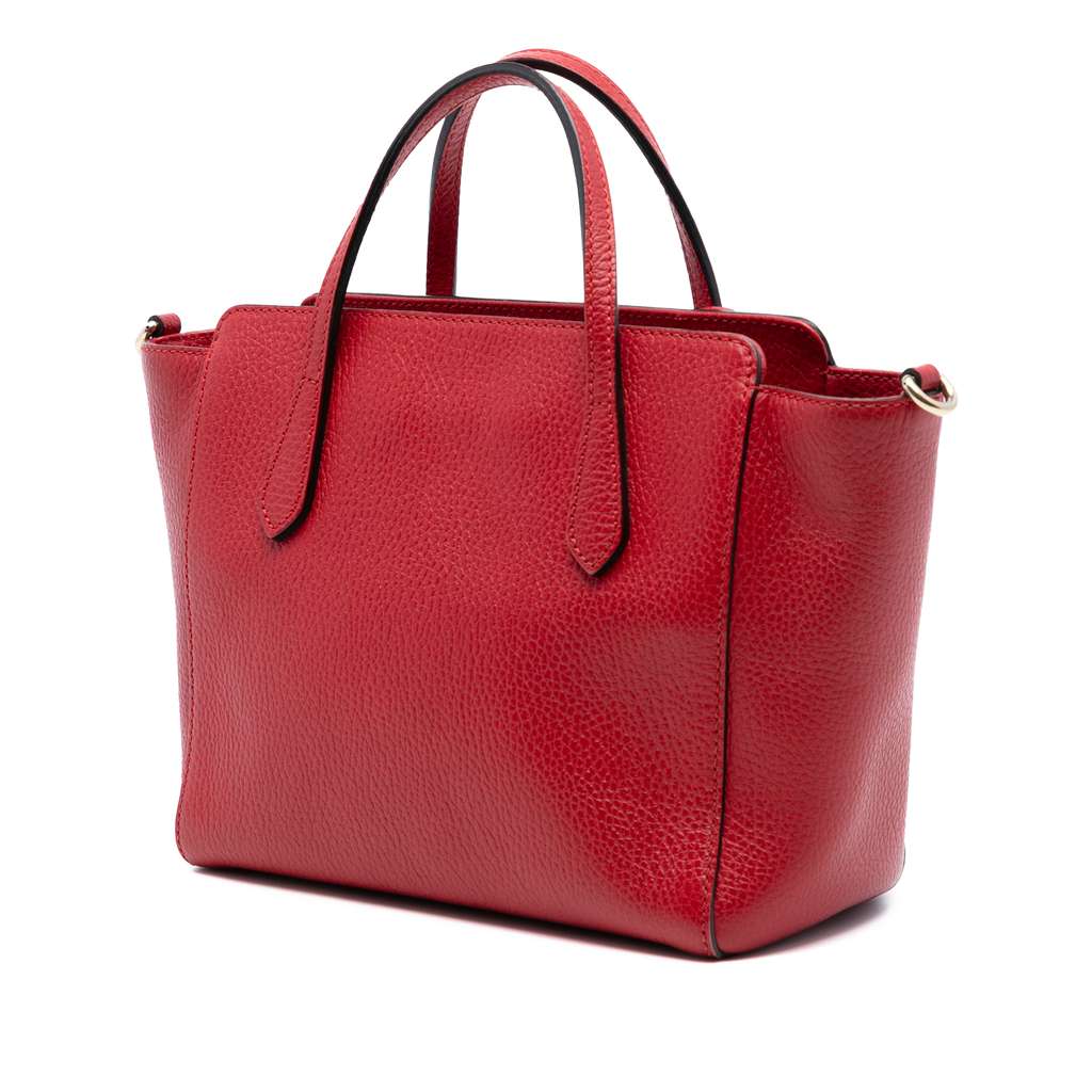 Gucci Mini Leather Swing Satchel Red Leather Good condition - Back View