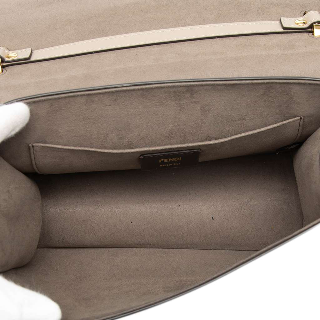 Fendi Smooth Leather Kan I F Satchel Beige Leather Good condition - Model View