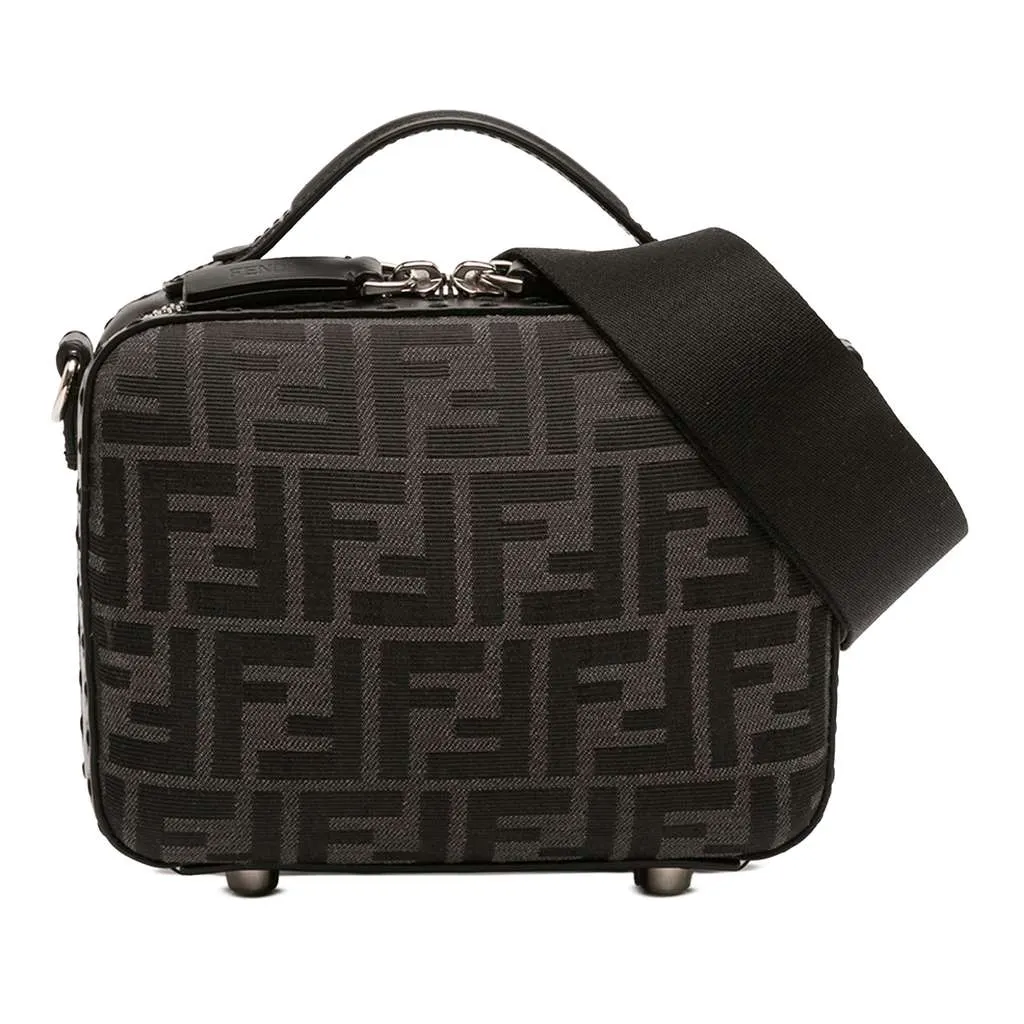 Fendi Mini Zucca Canvas Suitcase Bag Black Canvas Very good - Front View