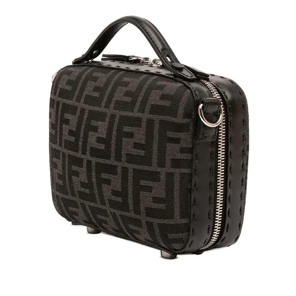 Fendi Mini Zucca Canvas Suitcase Bag Black Canvas Very good - Back View
