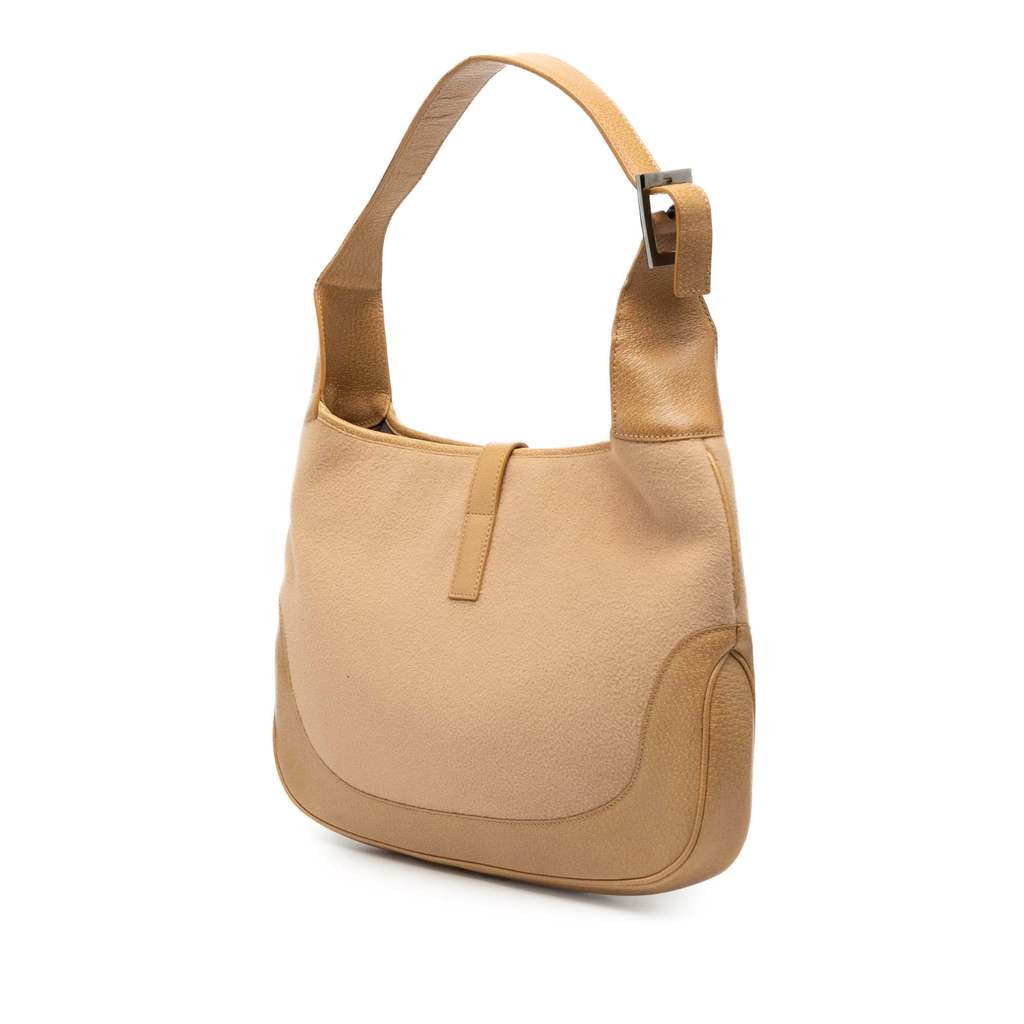 Gucci Suede Jackie Shoulder Bag Brown Leather Good condition - Back View