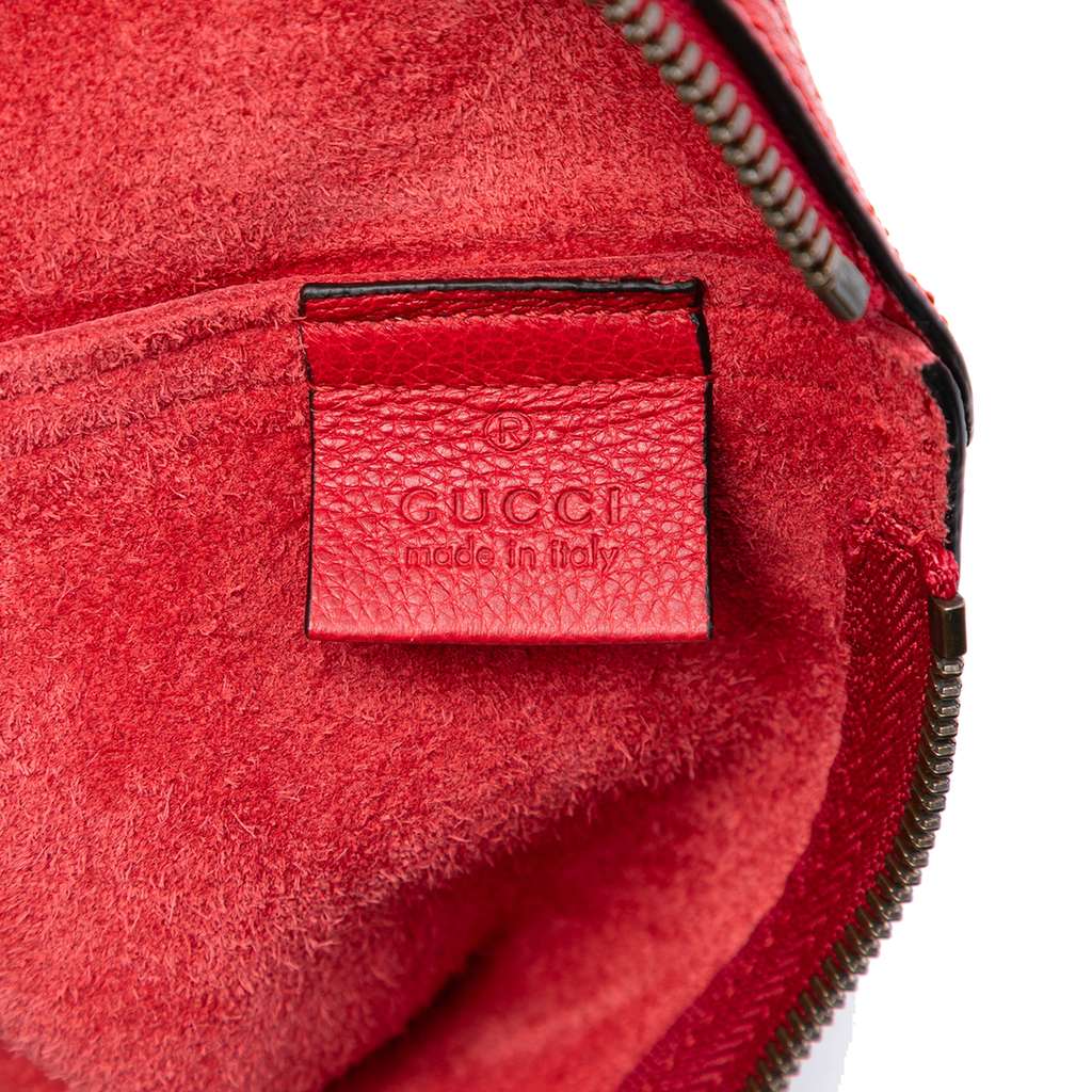 Gucci Medium Leather Logo Portfolio Clutch Red Leather Good condition - Box View