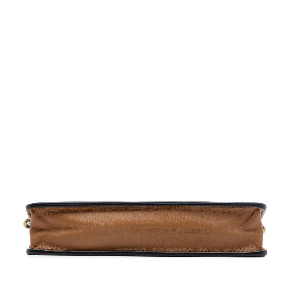 Bottega Veneta Bicolor Leather Wallet on Chain Brown Leather Good condition - Inside View