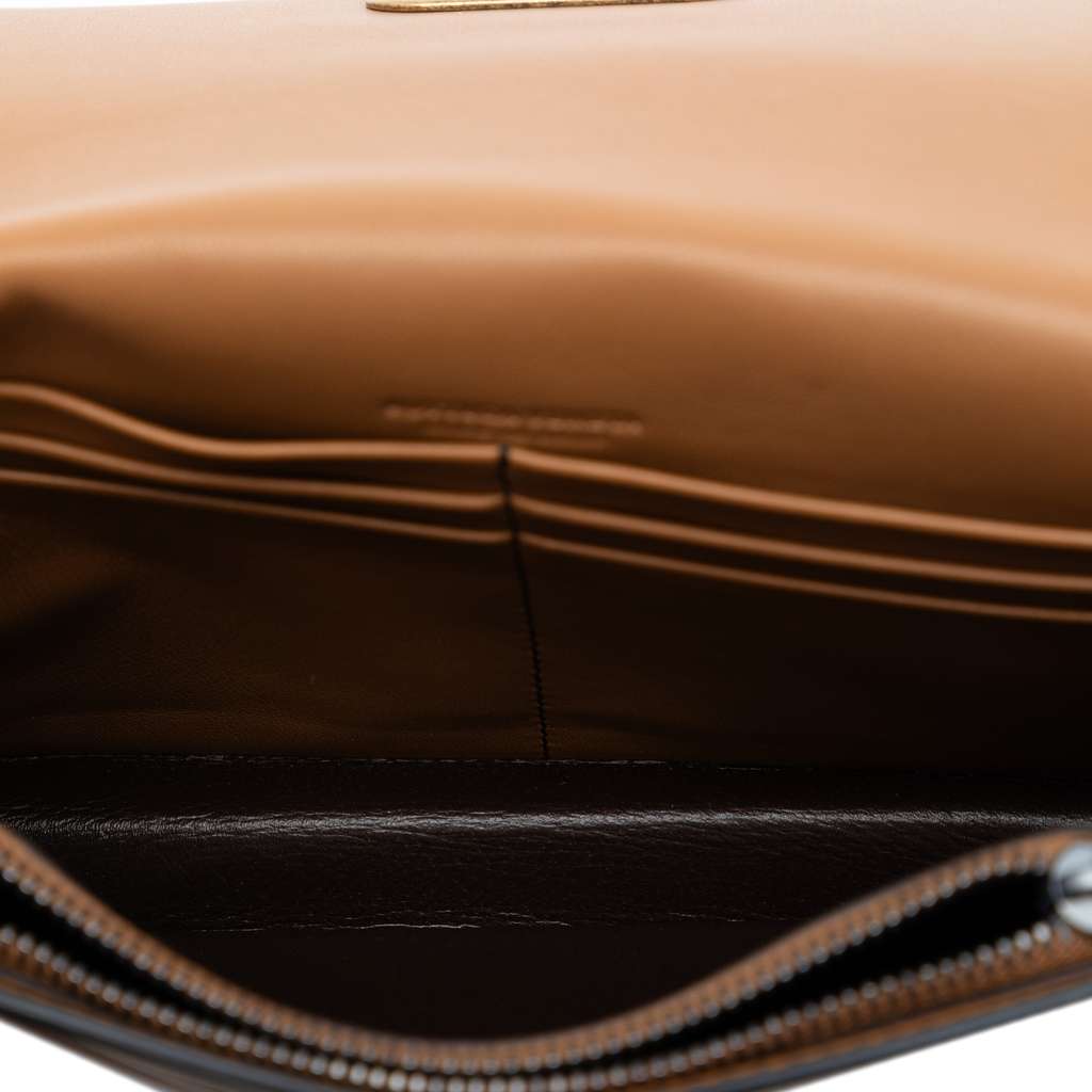 Bottega Veneta Bicolor Leather Wallet on Chain Brown Leather Good condition - Model View