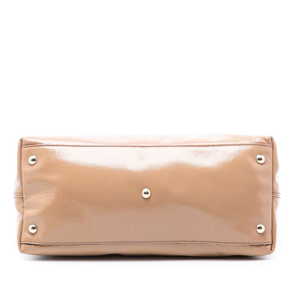 Gucci Small Patent Soho Working Satchel Beige Leather Good condition - Inside View