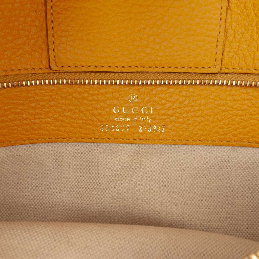 Gucci Medium Leather Swing Tote Yellow Leather Good condition - Box View