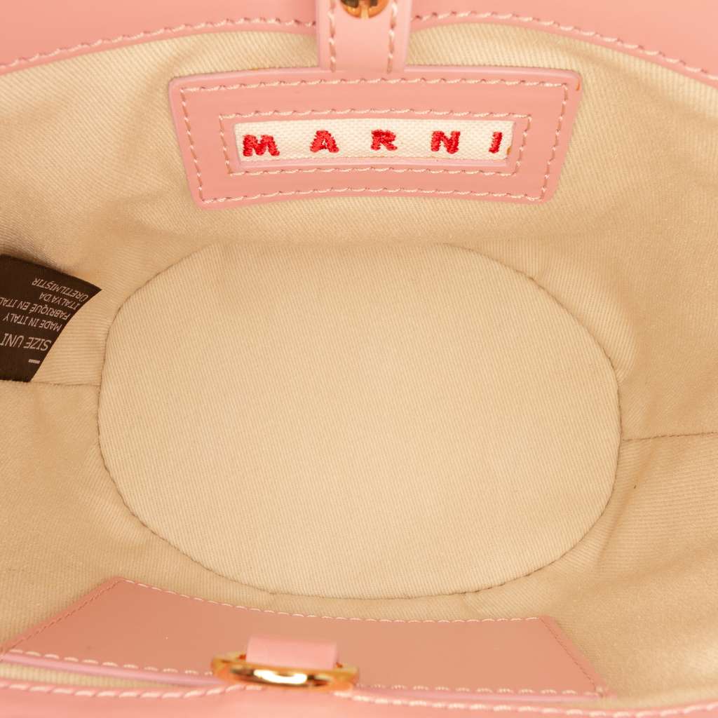 Marni Micro Calfskin and Raffia Effect Tropicalia Satchel Pink Leather Good condition - Model View