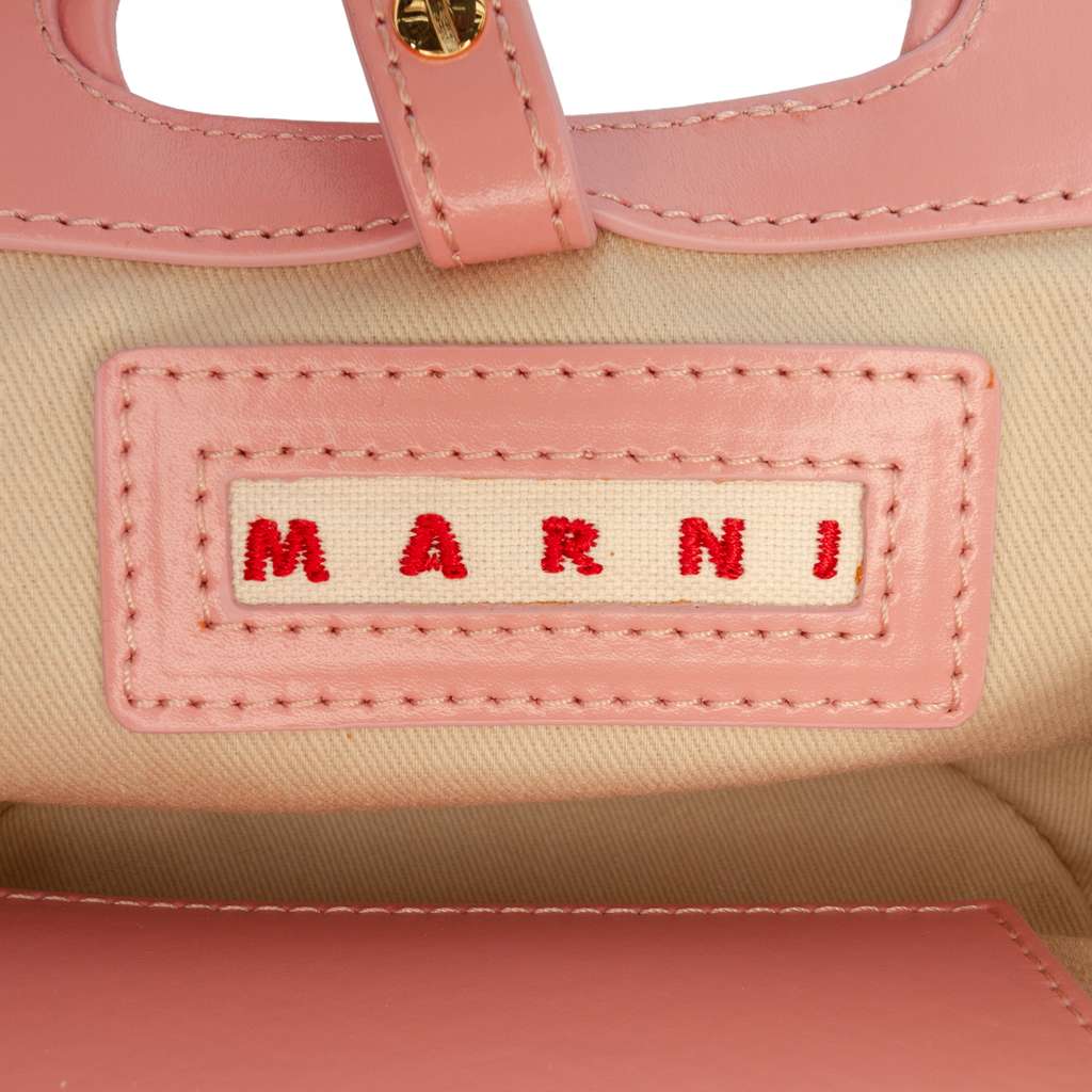 Marni Micro Calfskin and Raffia Effect Tropicalia Satchel Pink Leather Good condition - Box View