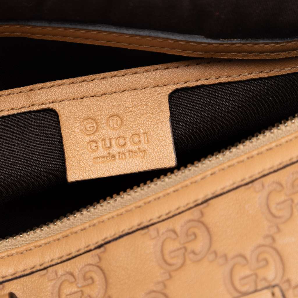 Gucci Medium Guccissima Joy Boston Bag Beige Leather Good condition - Box View