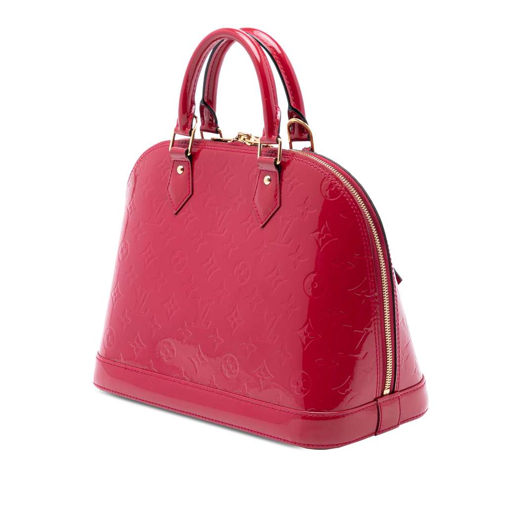 Louis Vuitton Monogram Vernis Alma PM Red Leather Good condition - Back View