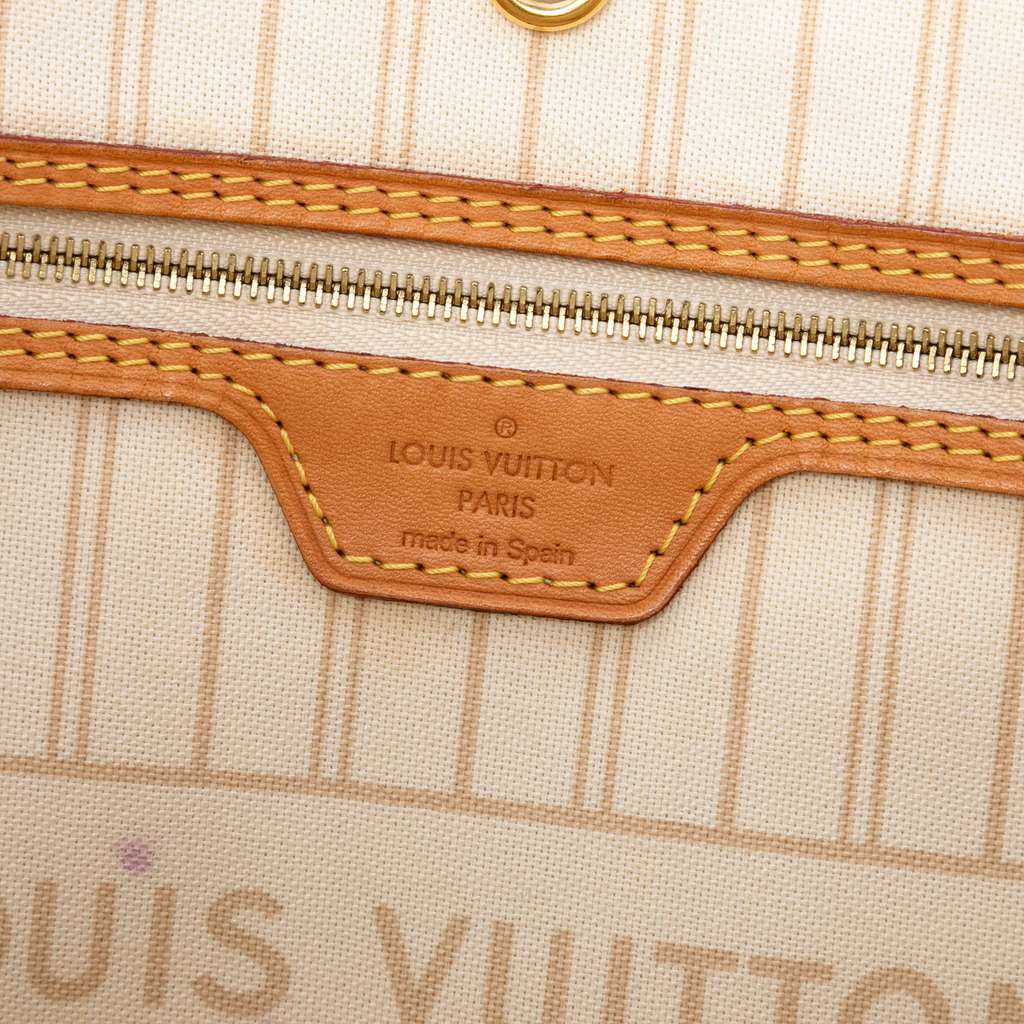 Louis Vuitton Damier Azur Neverfull MM White Good condition - Box View