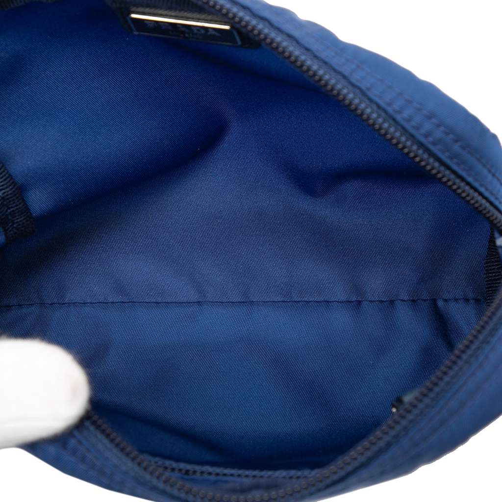 Prada Tessuto Cosmetic Pouch Blue Good condition - Model View