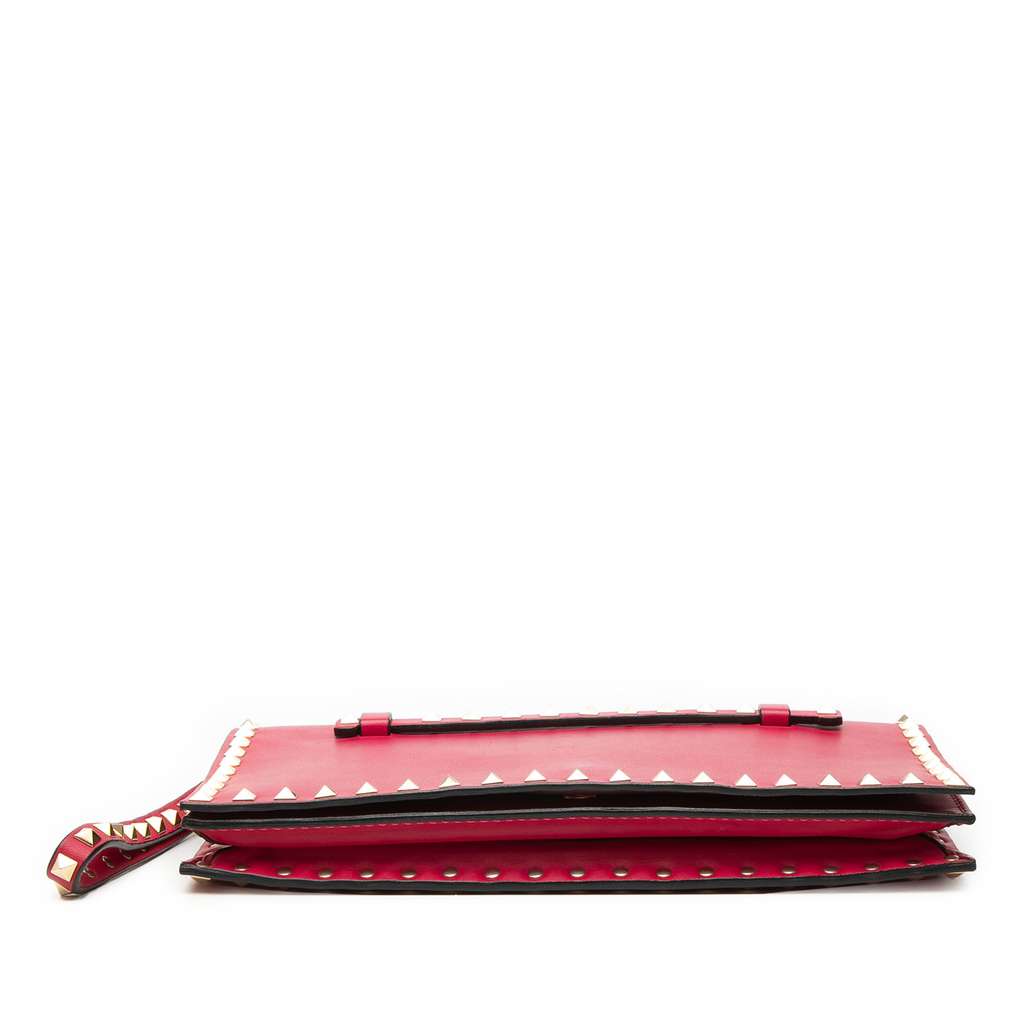 Valentino Nappa Rockstud Wristlet Clutch Pink Leather Good condition - Inside View